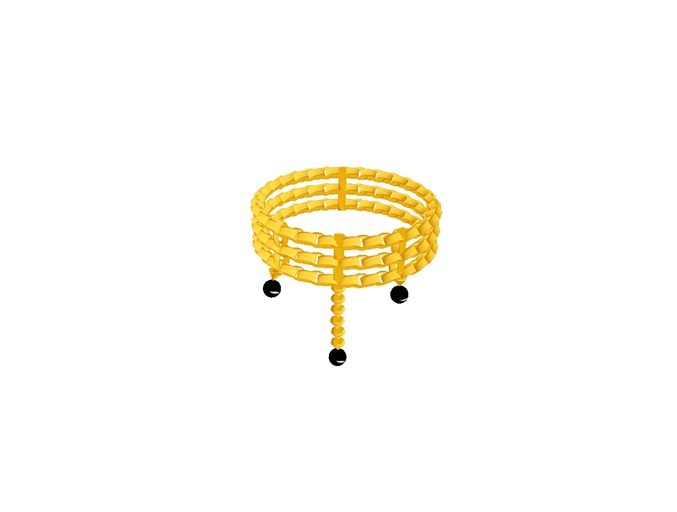Gold & Onyx 3 Ring Necklace