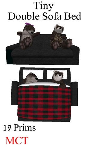 Pawsome -Tiny - Sofabed-Black/Black Red* - tagTiny