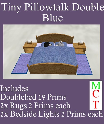 Pawsome -  Tiny Pillowtalk Double Bed - Blue - tagTiny