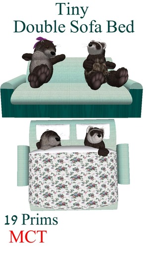 Pawsome - Tiny - Sofabed- Green/flowers* - tagTiny