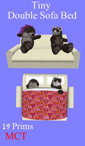 Pawsome - Tiny - Sofabed - White/hearts* - tagTiny