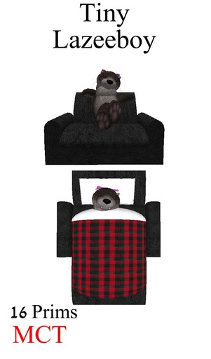 Pawsome -Tiny-Lazeeboy-Black/BlackRed - tagTiny