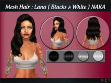 Mesh Hair: Lana. [ BLACK & WHITE ] NAKA