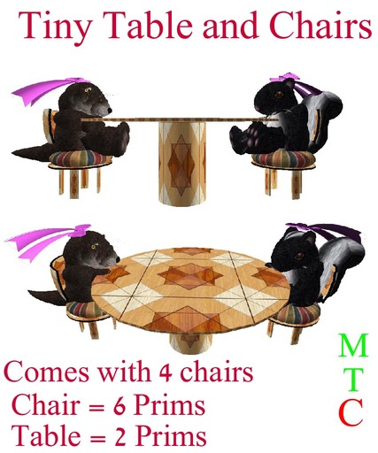 Pawsome - Tiny Mexican Style Table and Chairs* - tagTiny