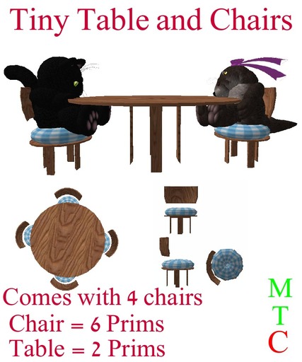 Pawsome - Tiny Table and Chairs* - tagTiny
