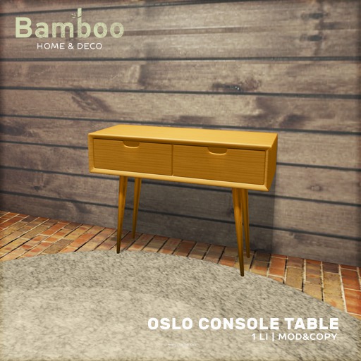 [Bamboo] Oslo Console Table _grey wood