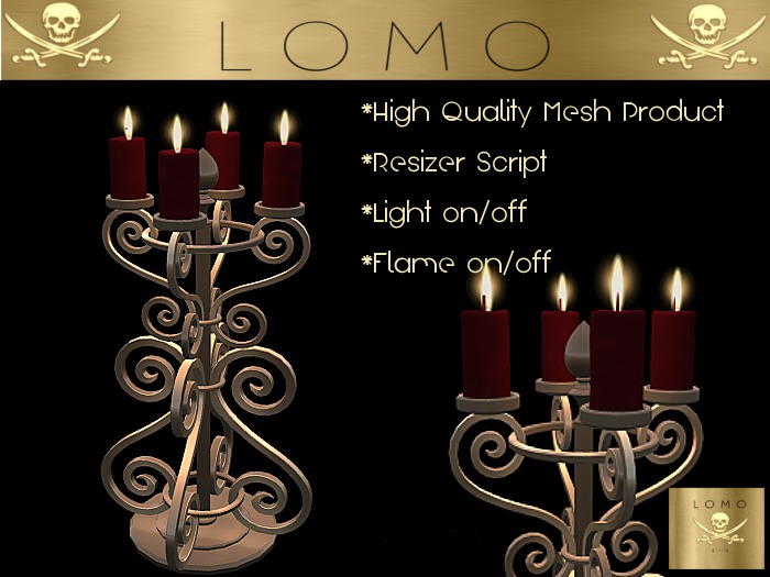 [ IBAN ] MESH Candelabra Christmas Platin sparkles Red