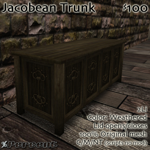 % Jacobean Trunk (Weathered) *MESH*