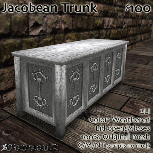 % Jacobean Trunk (white) *MESH*