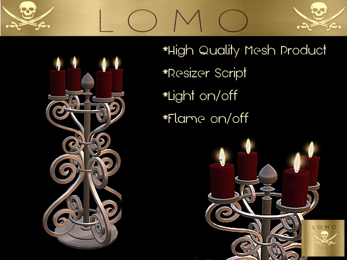 [ IBAN ] MESH Candelabra Christmas Silver Red dark