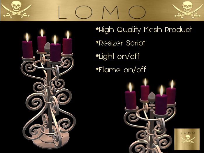 [ IBAN ] Mesh  Candelabra Christmas Silver Purple-light