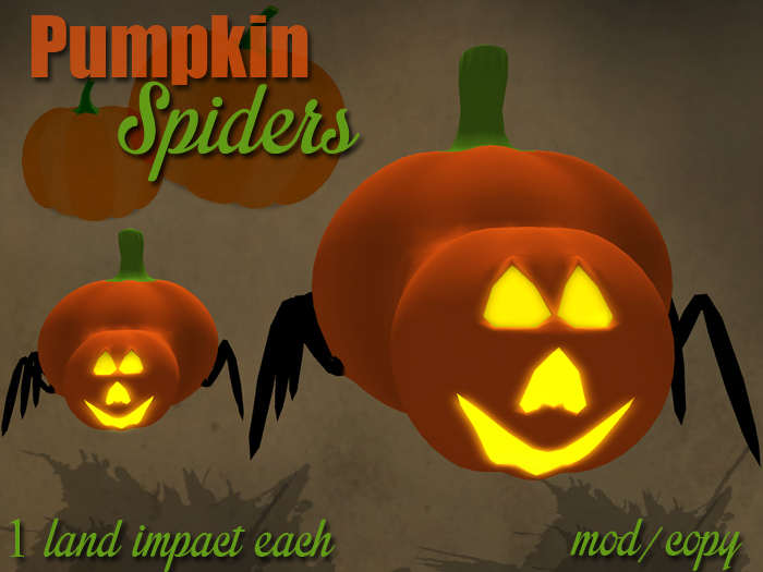 Halloween Pumpkin Spiders Mesh