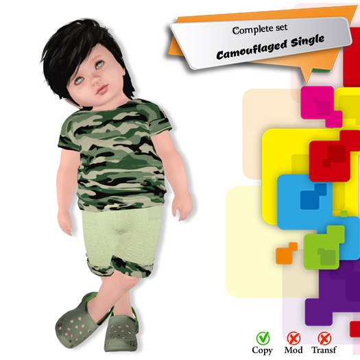 #Little Store# Camouflaged  Single TOTSIPOP BABY