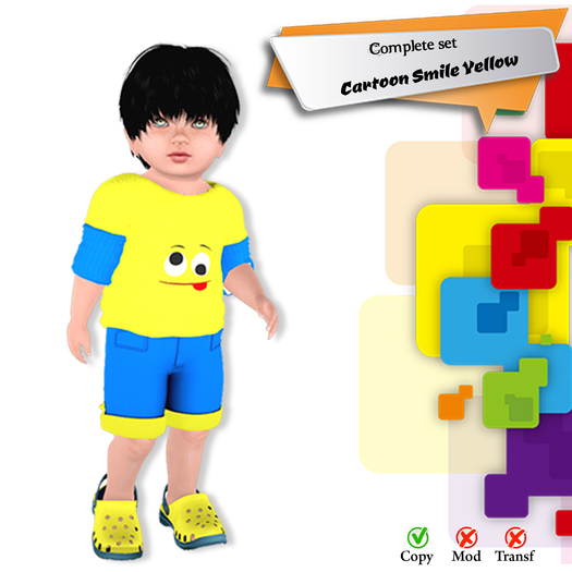 #Little Store# Set Cartoon Smile Yellow TOTSIPOP BABY