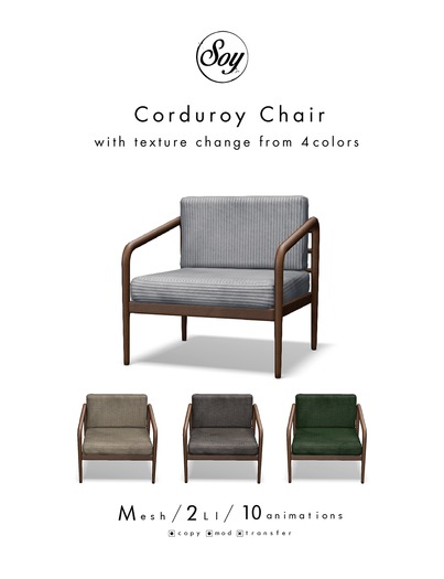 Soy. Corduroy Chair w/ texture change (addme)