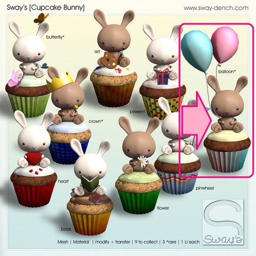 Sway's [Cupcake Bunny] balloon RARE