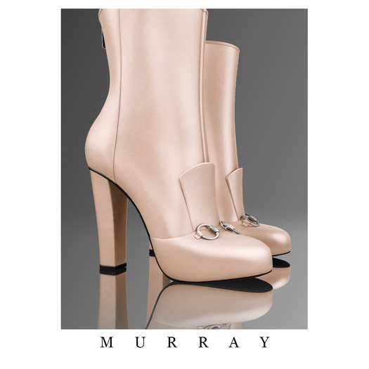 MURRAY- Leather Ankle Boots / Nude