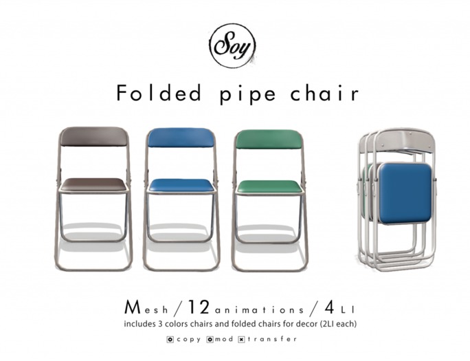 Soy. Folding pipe chair set (addme)