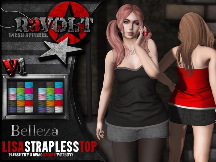 [R3] - Lisa Strapless Top [V1]