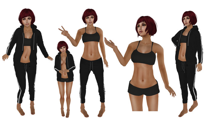 Cady's  Mesh Tracksuit - Black