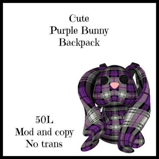 Purple Bunny backpack
