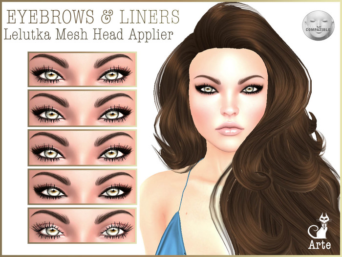 Arte - Eyebrows and liners - Lelutka Applier - Brown pack