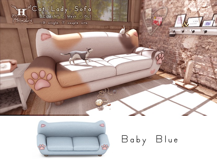 +Half-Deer+ Cat Lady Sofa [Baby Blue]