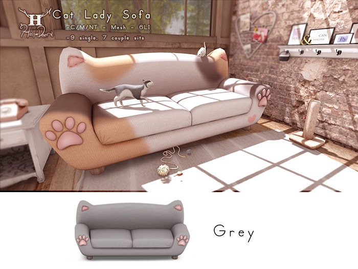 +Half-Deer+ Cat Lady Sofa [Baby Blue]