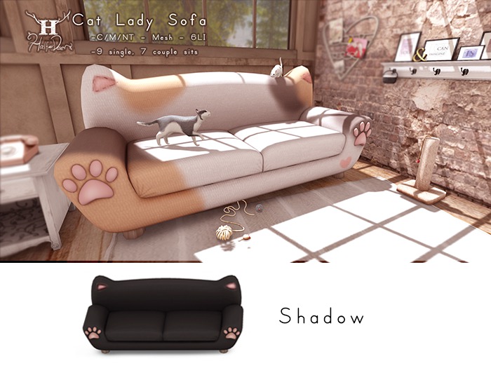 +Half-Deer+ Cat Lady Sofa [Shadow] SLB15 Sale! 