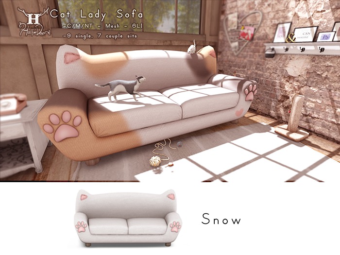+Half-Deer+ Cat Lady Sofa [Snow] SLB15 Sale! 
