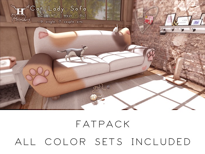 +Half-Deer+ Cat Lady Sofa [Baby Blue]