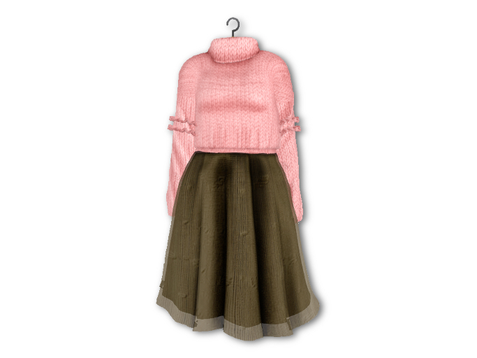 {amiable}Mesh Turtleneck docking Setup One-piece01