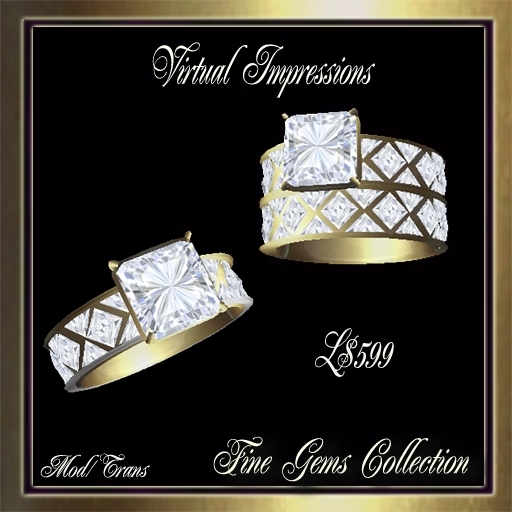 Virtual Impressions Paramour Ladies 2 Ring Set in Gold