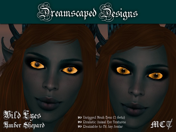 *D*D* Wild Eyes! Mesh - Amber Gecko