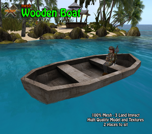 Mesh Wooden Boat [FULLPERM](boxed)