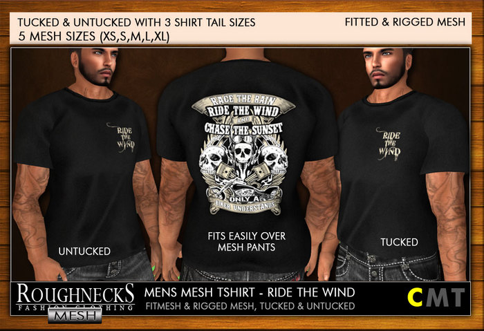 Roughnecks Mens Mesh Tshirt - Ride the Wind DEMO 