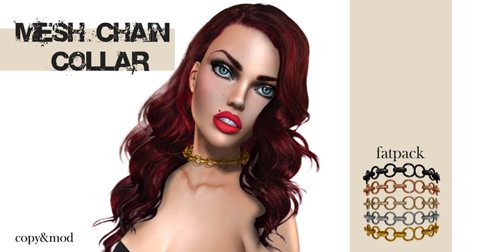 :: # Miss LT Chain mesh collar - fatpack