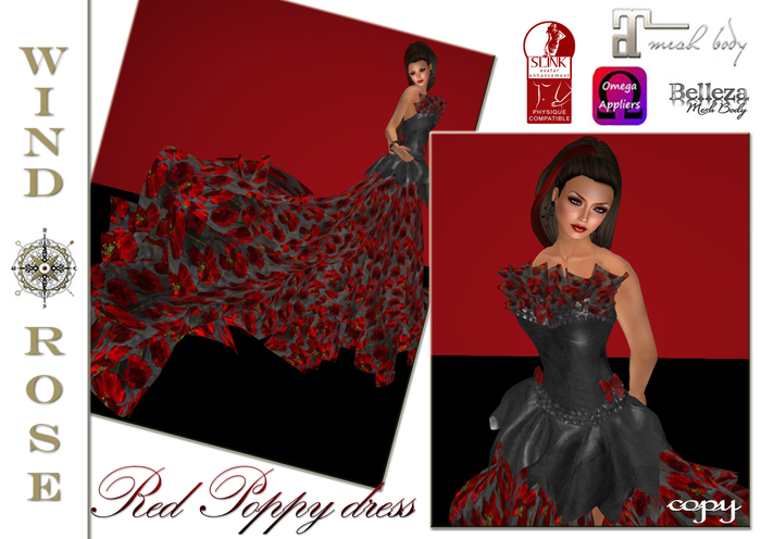 Red Poppy dress (with appliers)