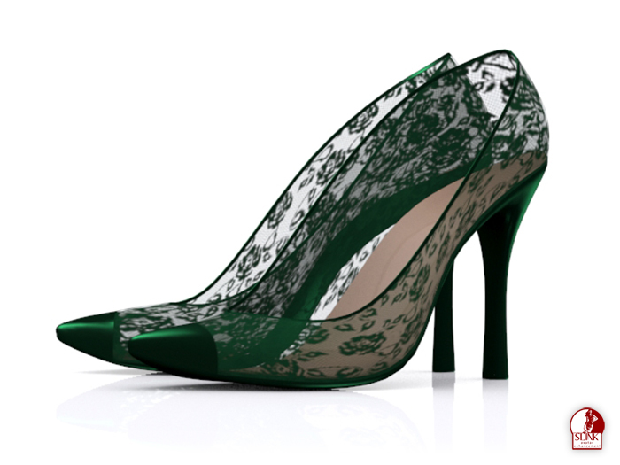 Garbaggio // Lace Pumps - Emerald