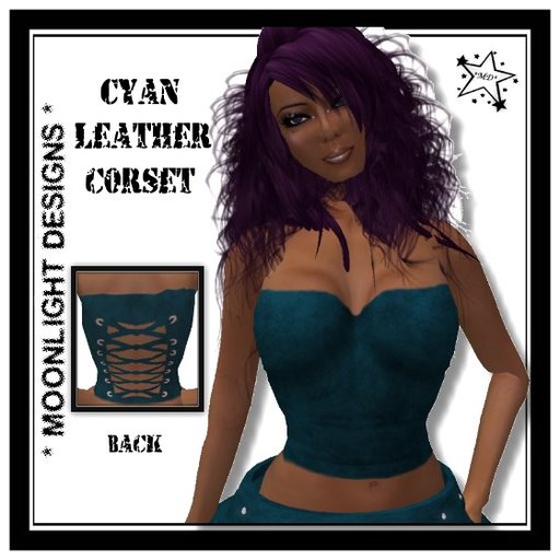 *MD* Cyan Leather Corset