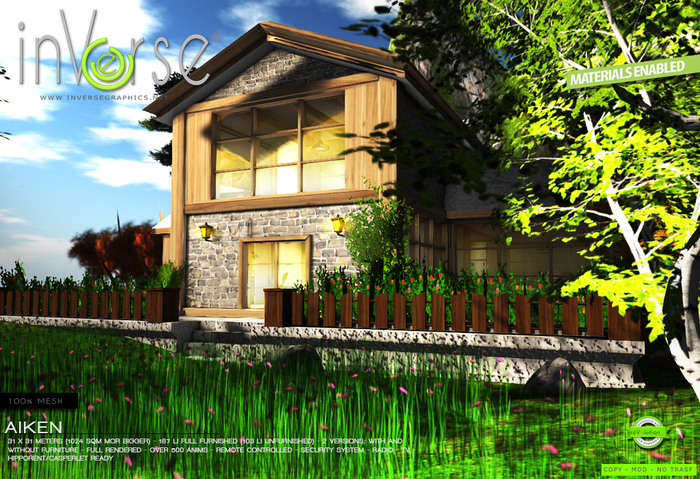 ☰ inVerse ☰ Aiken -  full furnished *mesh*  house  500+ anims