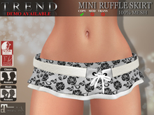 TREND - MINI RUFFLE SKIRT "LACE BLACK W/ WHITE"