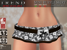 TREND - MINI RUFFLE SKIRT "LACE WHITE W/ BLACK"