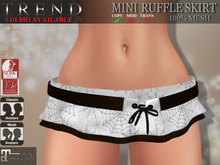 TREND - MINI RUFFLE SKIRT "WEBS BLACK OVER WHITE"