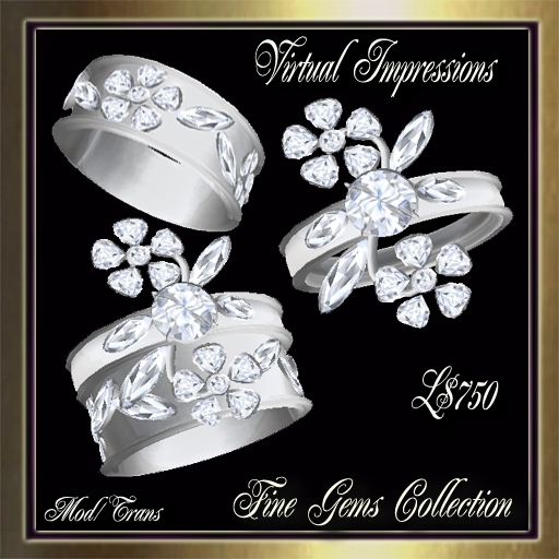 Virtual Impressions Charm Couples 3 Ring Set in Platinum