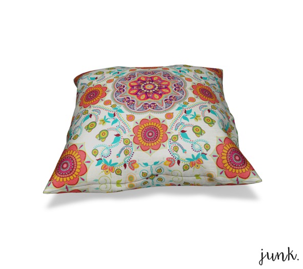 junk. oversized floor cushion. floral.