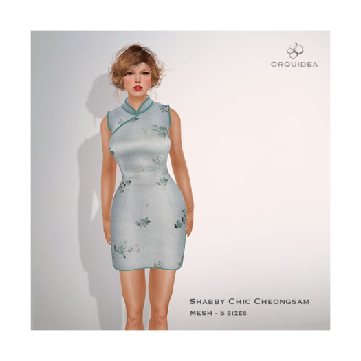 ORQUIDEA Shabby Chic Cheongsam - Mint MESH