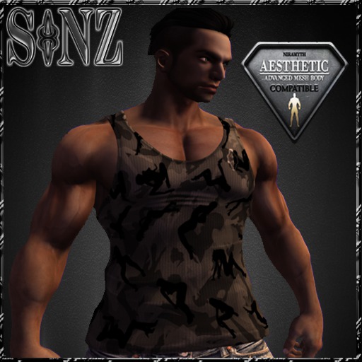 ~Sinz~ Ribbed Customized Grey Camo