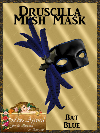 *Goddess* Druscilla Mesh Mask Bat Blue