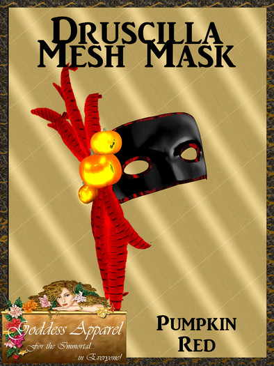 *Goddess* Druscilla Mesh Mask Pumpkins Red